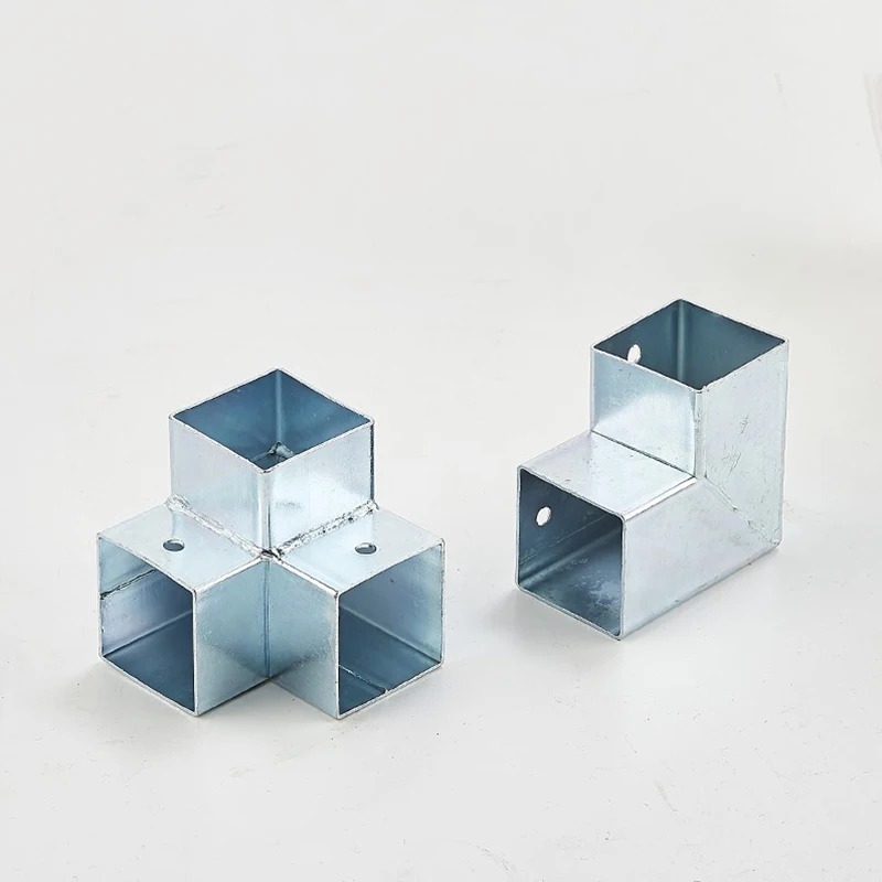 ângulo direito, 2 vias tridireias tubo de ferro guardrail, 20mm, 4pcs