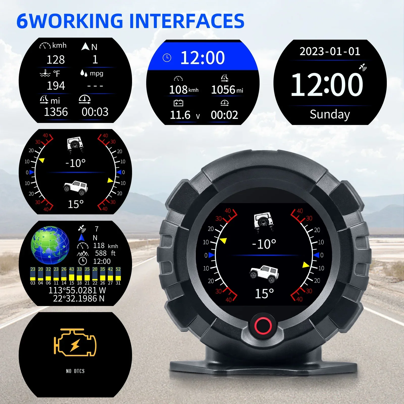 Obd/gps Head-Up-Display x95 Digital Automotive Fahr geschwindigkeit Slop Meter GPS Tacho Auto Head-Up-Display Autozubehör – Detail 12