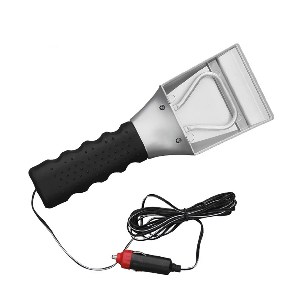 12V Winter Electric Heater Car Ice Scraper Windshield Glass Snow Shovel Removal Defrost Cleaning Tool Heat Snow Scraper