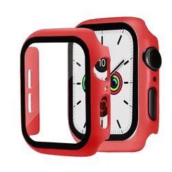 Premium Tempered Glass Screen Protector with Durable Case for Apple Watch - Full Coverage Protection, Enhanced Durability, Sleek Design (Red 13)
