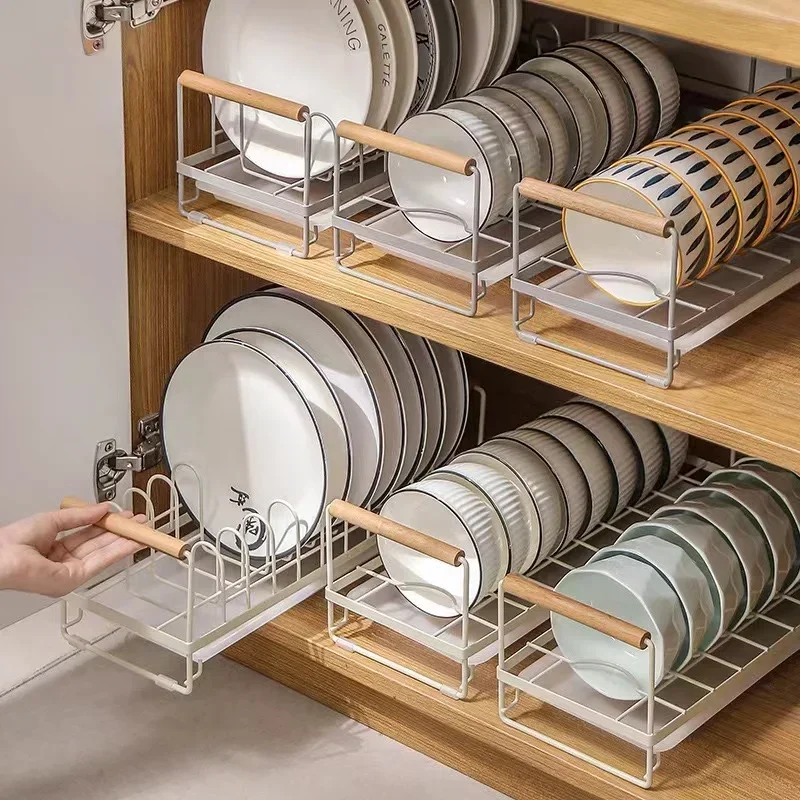 Storage Rack Kitchen Storage Rack Perforation-Free Drain Bowl Tray Household Countertop Utensil Cabinet