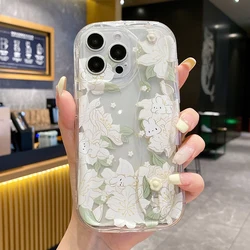 Floral Rabbit Design Phone Case with Wrist Strap and Holder for Xiaomi Poco f6 (WNY75T)
