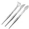 1pc 2-in-1 Stainless Steel Root Rake with Bonsai Tweezers with Ergonomical Handle Soil Farming Tool for Succulents Crafting 2