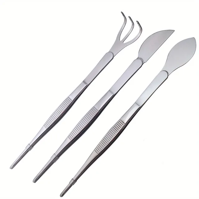 1pc 2-in-1 Stainless Steel Root Rake with Bonsai Tweezers with Ergonomical Handle Soil Farming Tool for Succulents Crafting 2