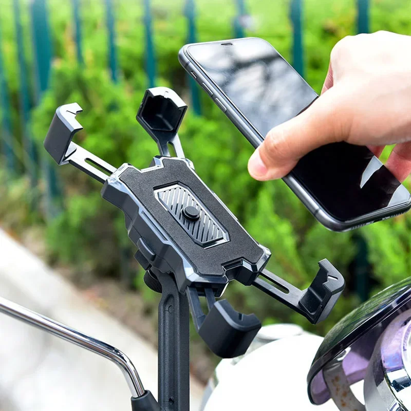 New Bicycle Phone Holder Bicycle Motorcycle Electric Vehicle Navigation Mobile Phone Holder Shockproof Handlebar Holder 110db alarms sound motorcycle handlebar lock scooter electric vehicle bicycle safe anti theft accelerator brake lock padlocks