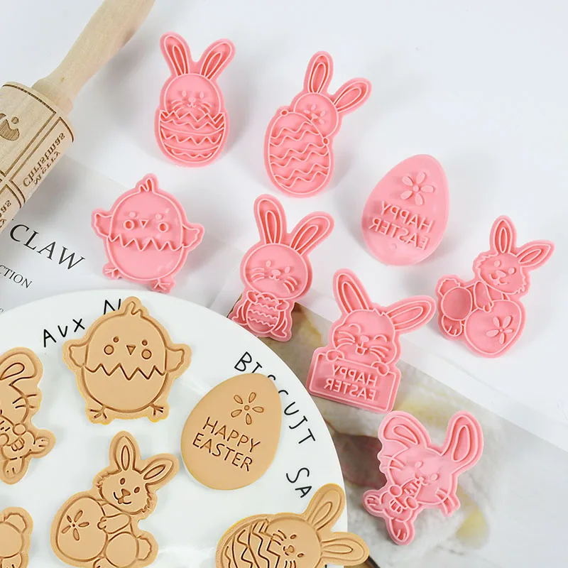 2022 Easter Cookie Mold New Cartoon Rabbit Egg Fondant Cookie