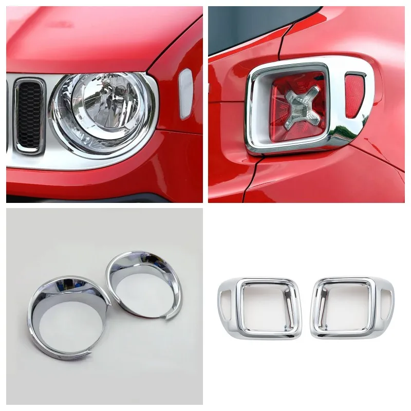

Аксессуары для Jeep Renegade 2015-2018, фары, веки для бровей, хромированная крышка, декоративные задние фонари