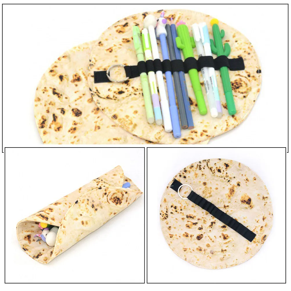 2Pcs 토르티야 연필 롤 케이스 예술가 학생을위한 대용량 캔버스 연필 랩 홀더 여행 학교 사무실 사용