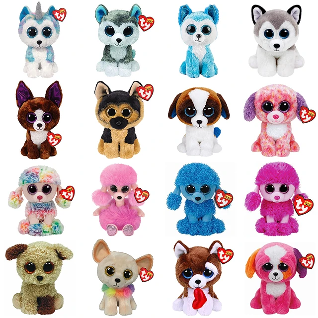 15cm Ty Beanie Slush Glitter Blue Big Eyes Plush Stuffed Animals