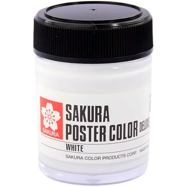 SAKURA Japanese degumming gouache pigment white single 45ml Japanese imported brand art student design special brush 5