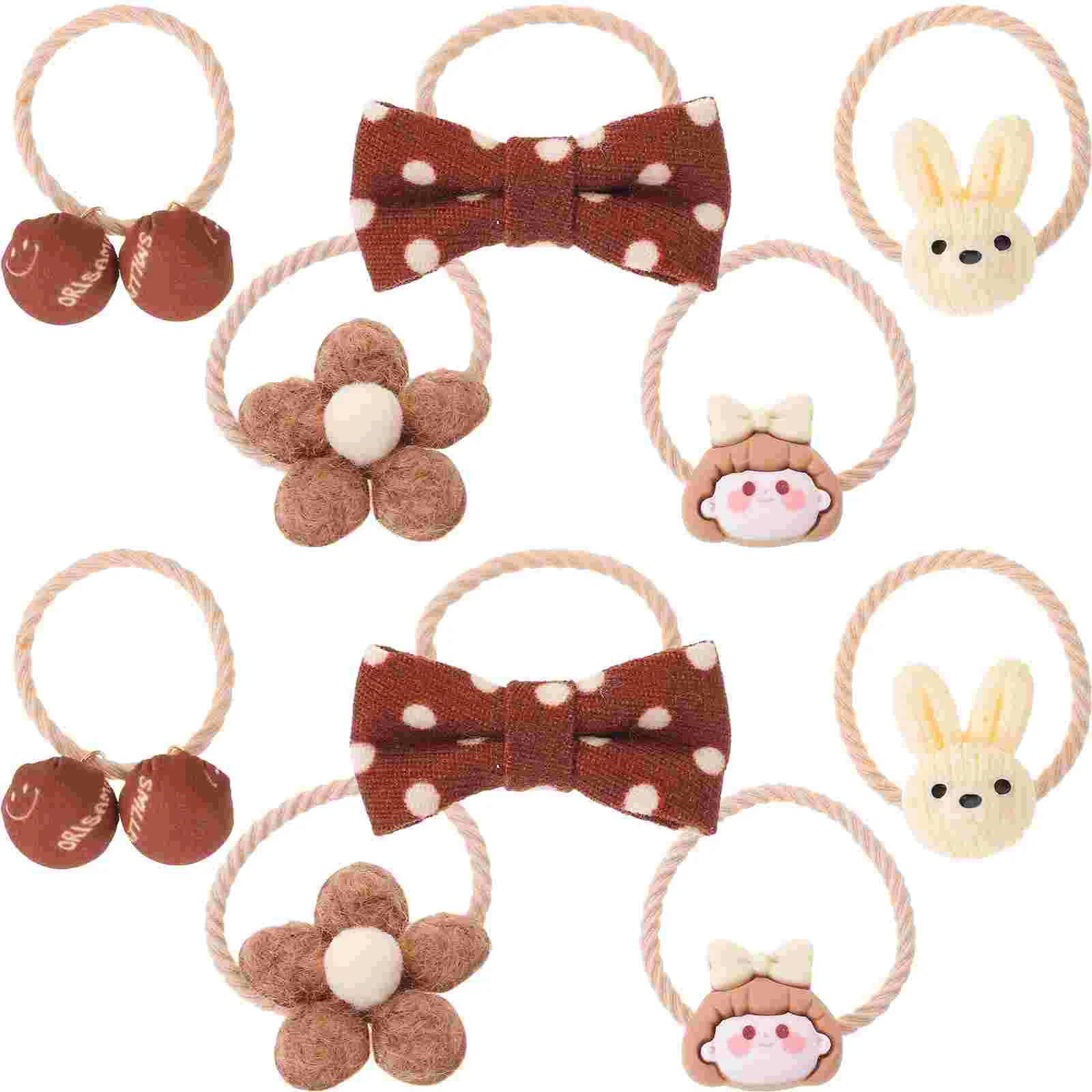 

5 Pairs Elastic Hair Ties Hair Bands Hair Ropes Ponytail Holders Girls Hair Accessories