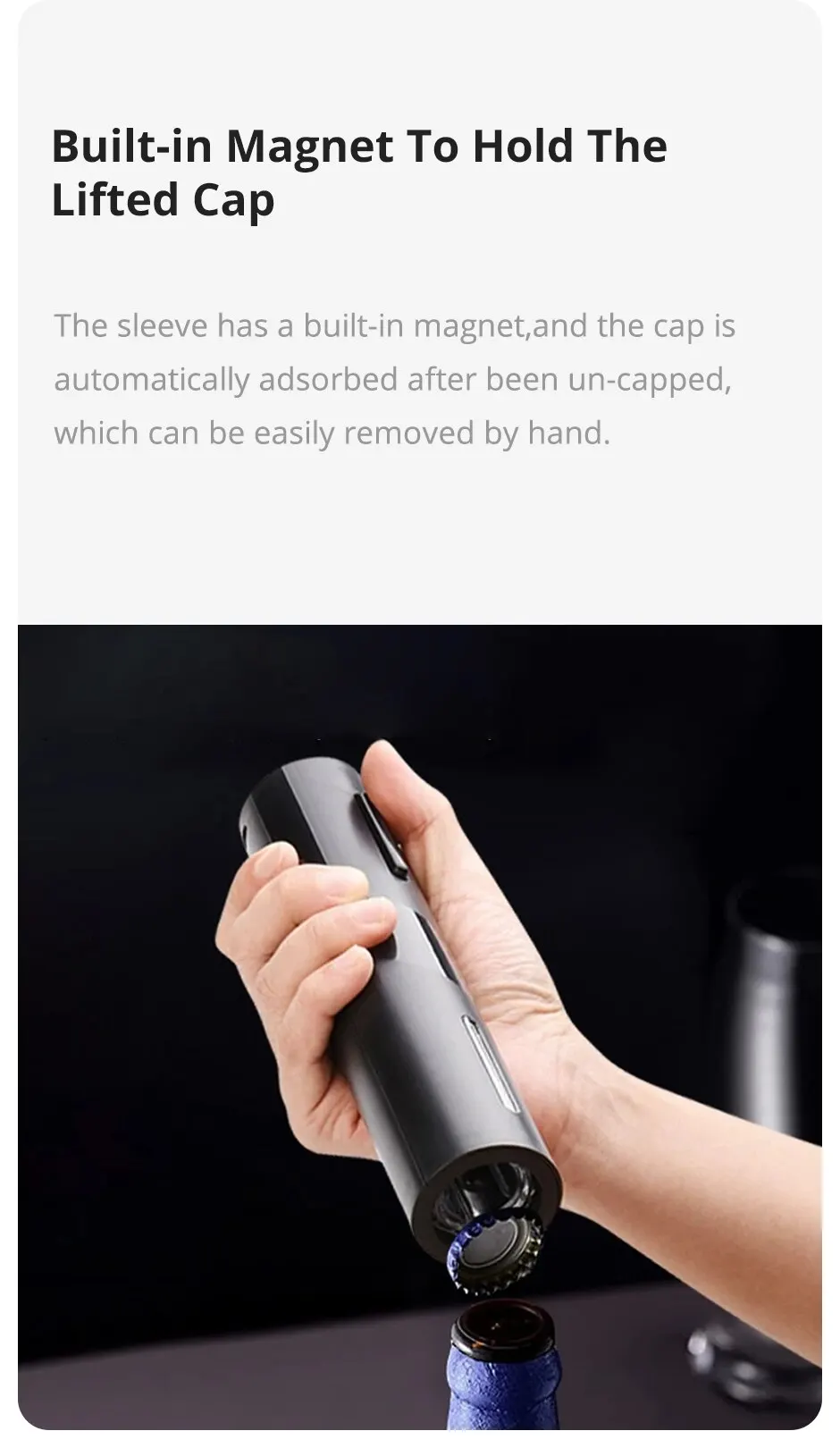 Description Picture 4 of itemElectric Bottle Opener for Red Wine Foil Cutter Automatic Red Wine Openers Kitchen Accessories Gadgets Bottle Opener