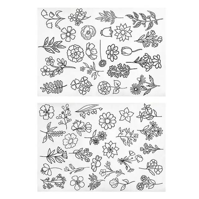 2sheets Printable Hand Embroidery Pattern Stick and Stitch Stabilizer  Transfer Patch Paper Trendy for Clothes - AliExpress