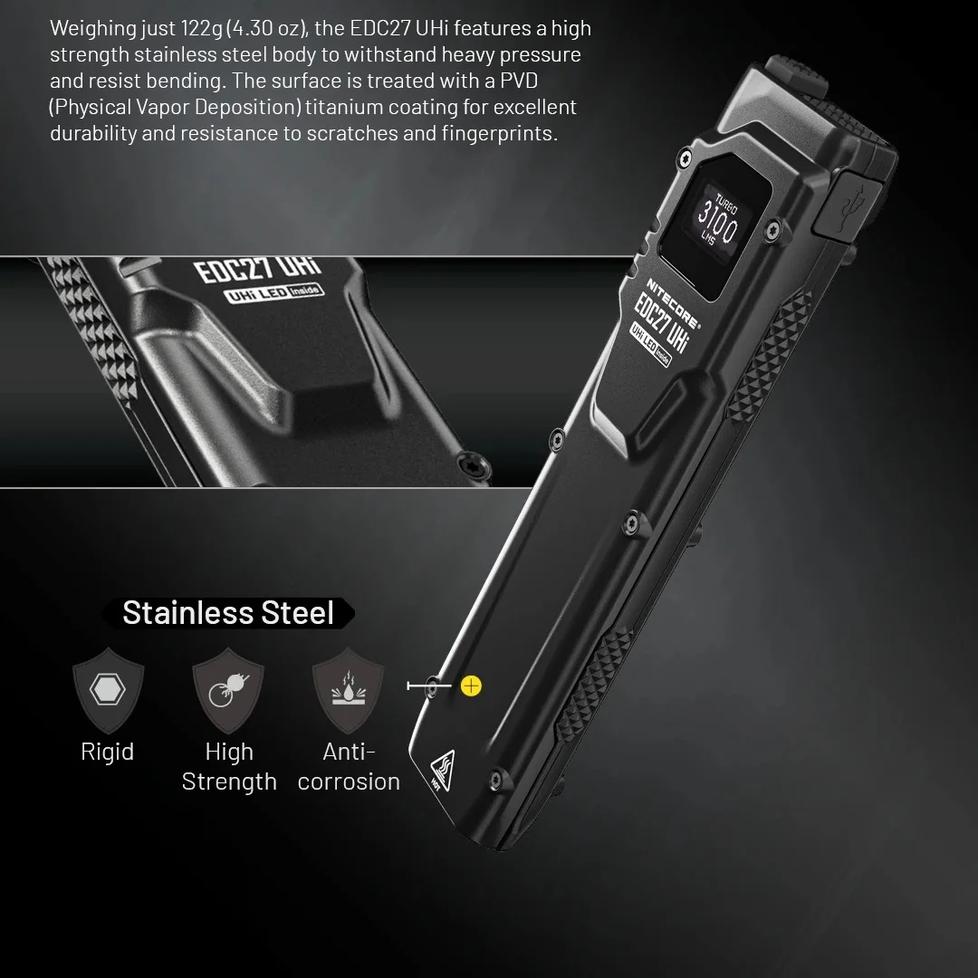 Rechargeable Ultra Slim Tactical Flashlight for Camping Daily Use