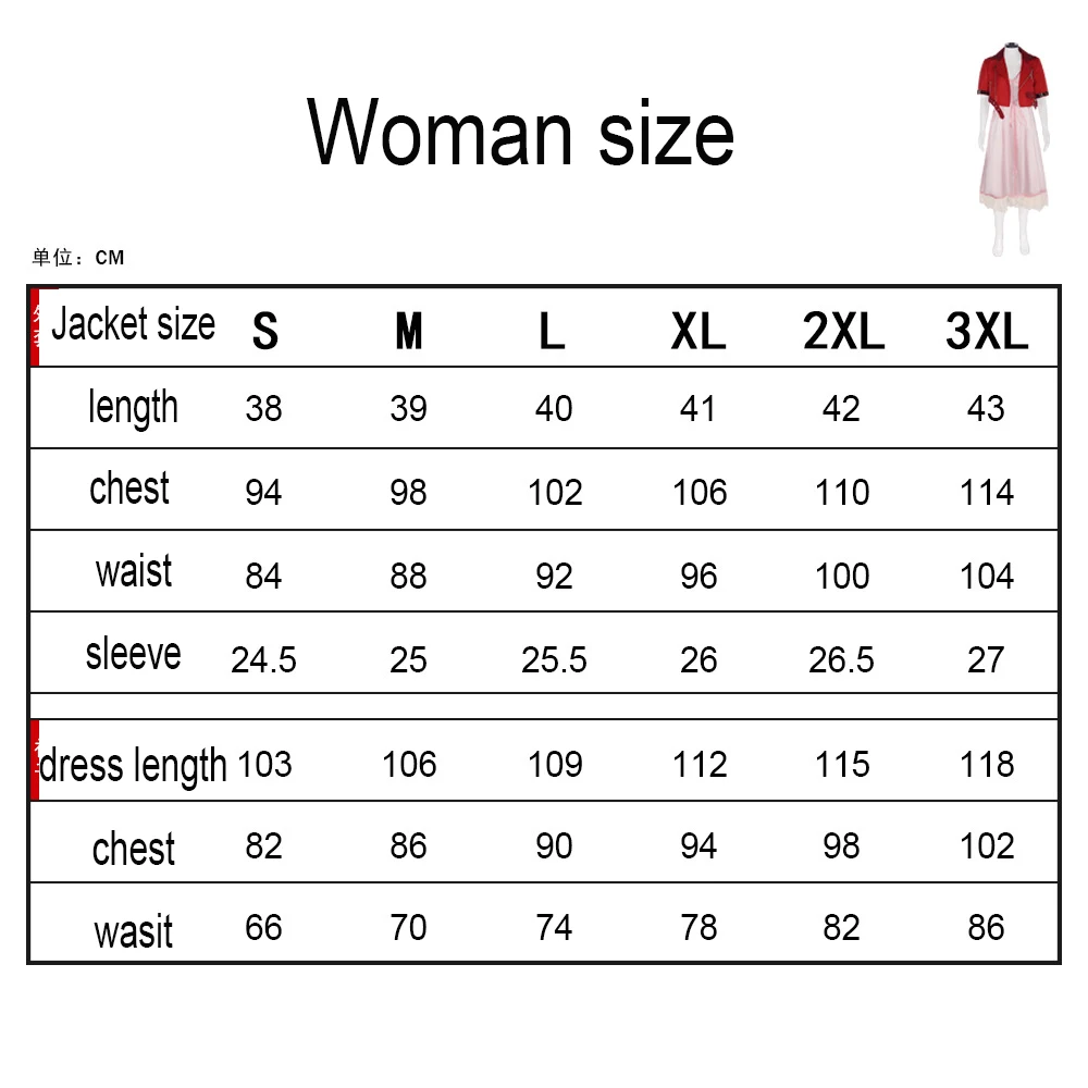 Final Fantasy VII Aerith Gainsborough Cosplay Costume for Women (Unofficial)