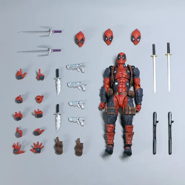 AMAZING YAMAGUCHI Deadpool 2.0 Grey Action Figure Mutants Joint Movable KAIYODO Wade SHF Model Movie Toys for Kids Gift 5