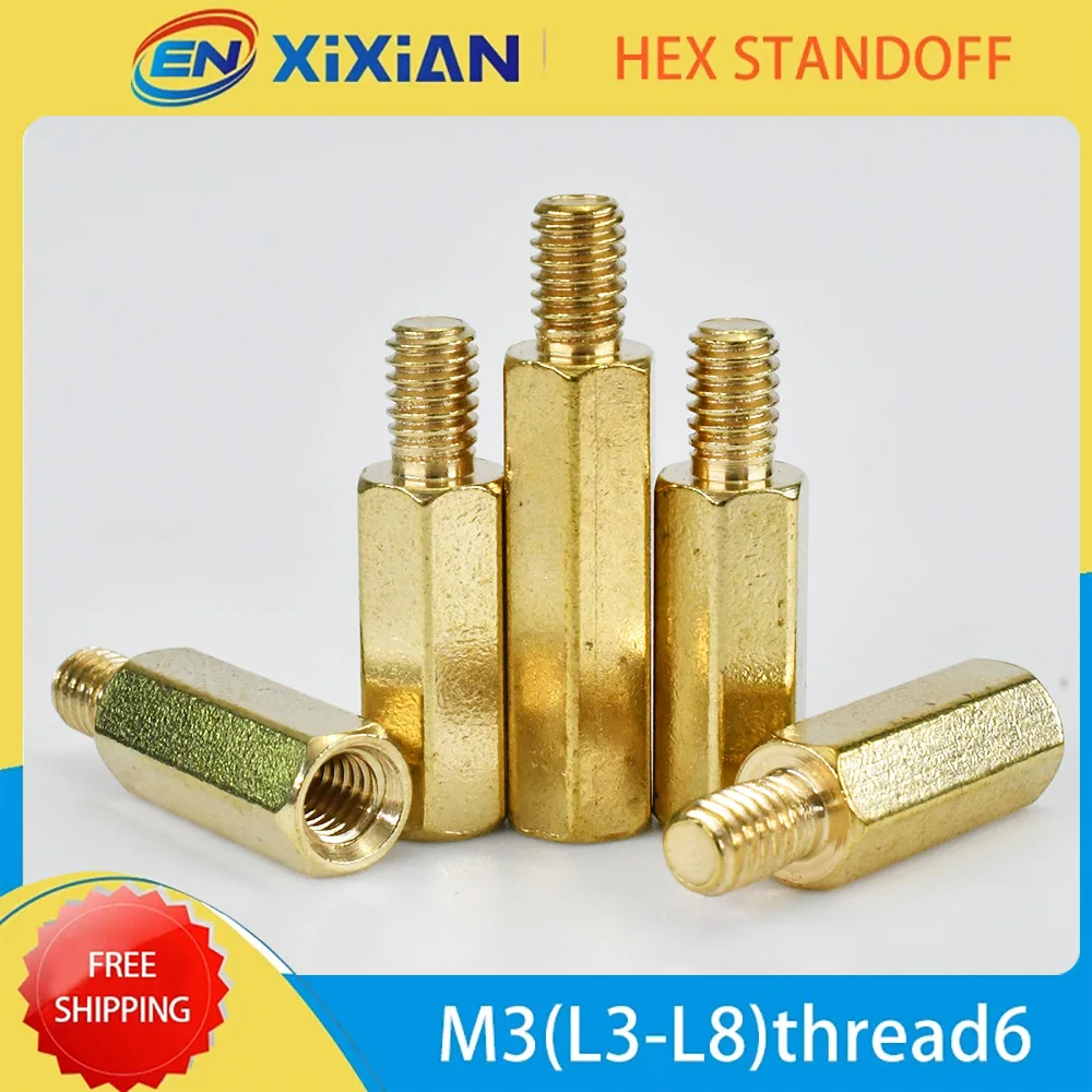 

M3 Brass Hex Standoffs Board Rack Stud Hexagon Threaded Pillar Male Female PCB Column Motherboard Spacer Bolt Screws 10-100pcs