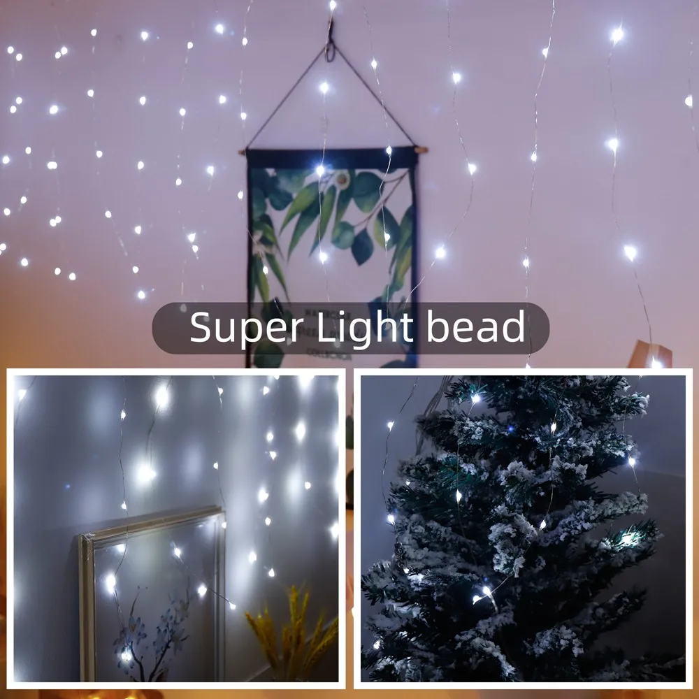 6M Waterproof Led Solar Garden Lights Droop 0.5m Christmas Garland Curtain Icicle String Lights for Eaves Outdoor Decoration outdoor fence lights