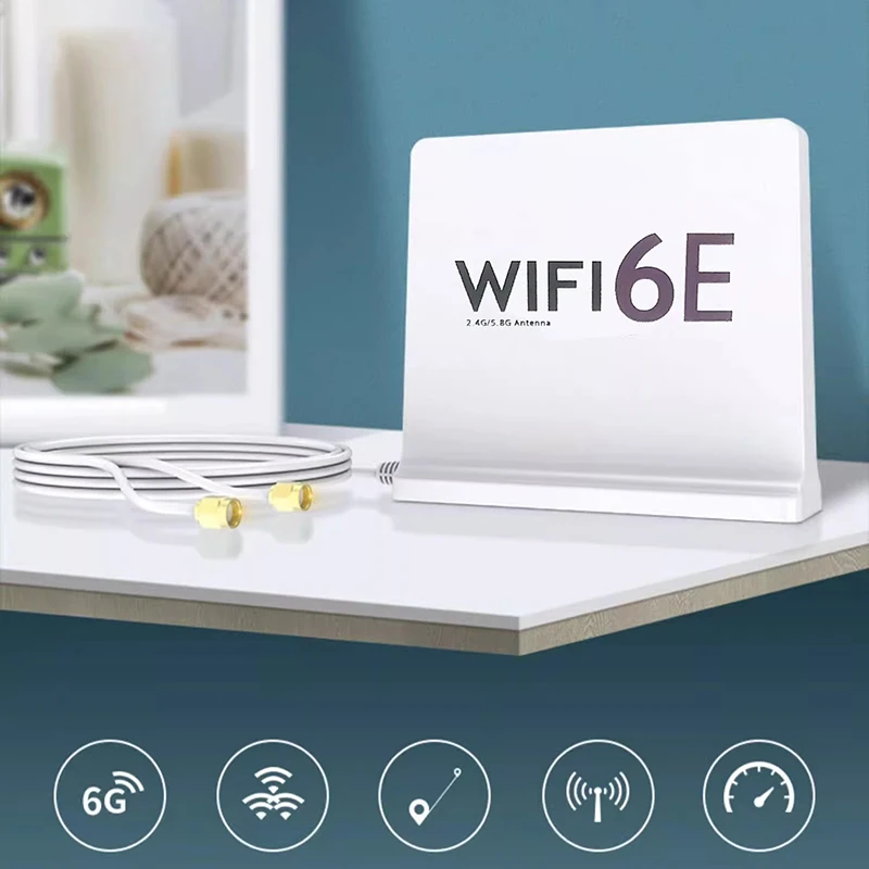 Motherboard WIFI6E Antenna 2.4G 5G 6G Tri-band Extension Cable SMA Antenna Signal Amplifier Wireless WWAN Card Router Magnetic