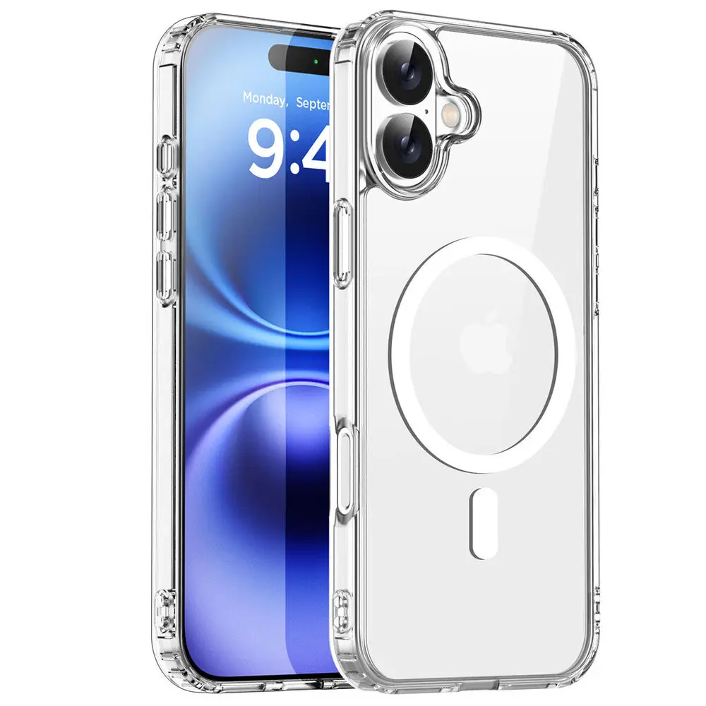 Magnetische Kabellose Ladehülle für iPhone 17 16 15 14 13 12 11 Pro Max Plus Mini für MagSafe Silikon Transparente Abdeckung