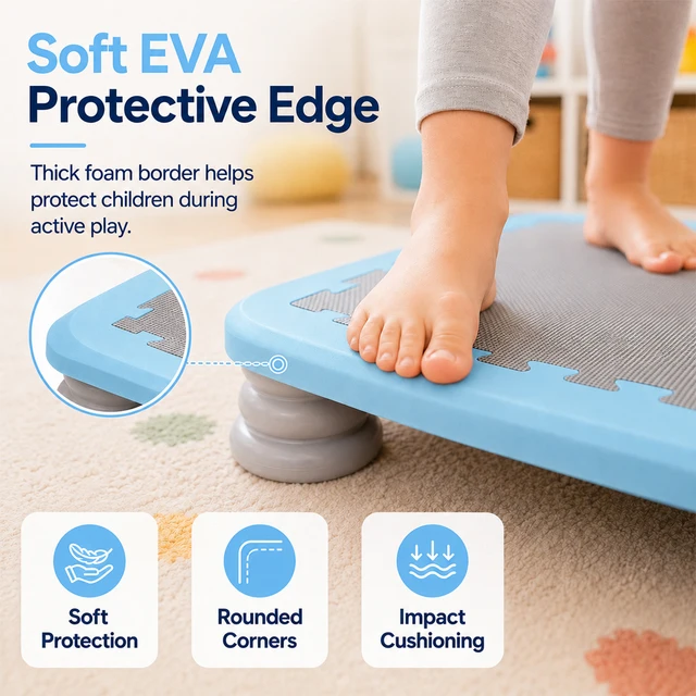 Kids Trampoline Indoor, Recreational Rebounder with Safety Handle, Sensory Integration Training Equipment for Toddlers, Small Exercise Bouncing Bed for Home Gym, Heavy Duty Stability for Active Children Ages 3-8