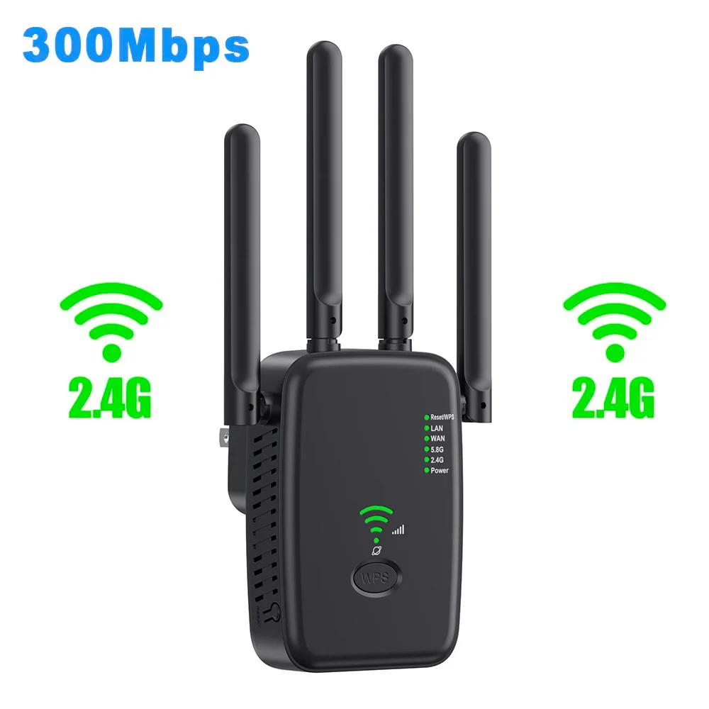 מגבר אות WiFi אלחוטי 1200Mbps עם תדר כפול 2.4G 5G WiFi Extender 802.11ac Gigabit WiFi Amplifier WPS Router