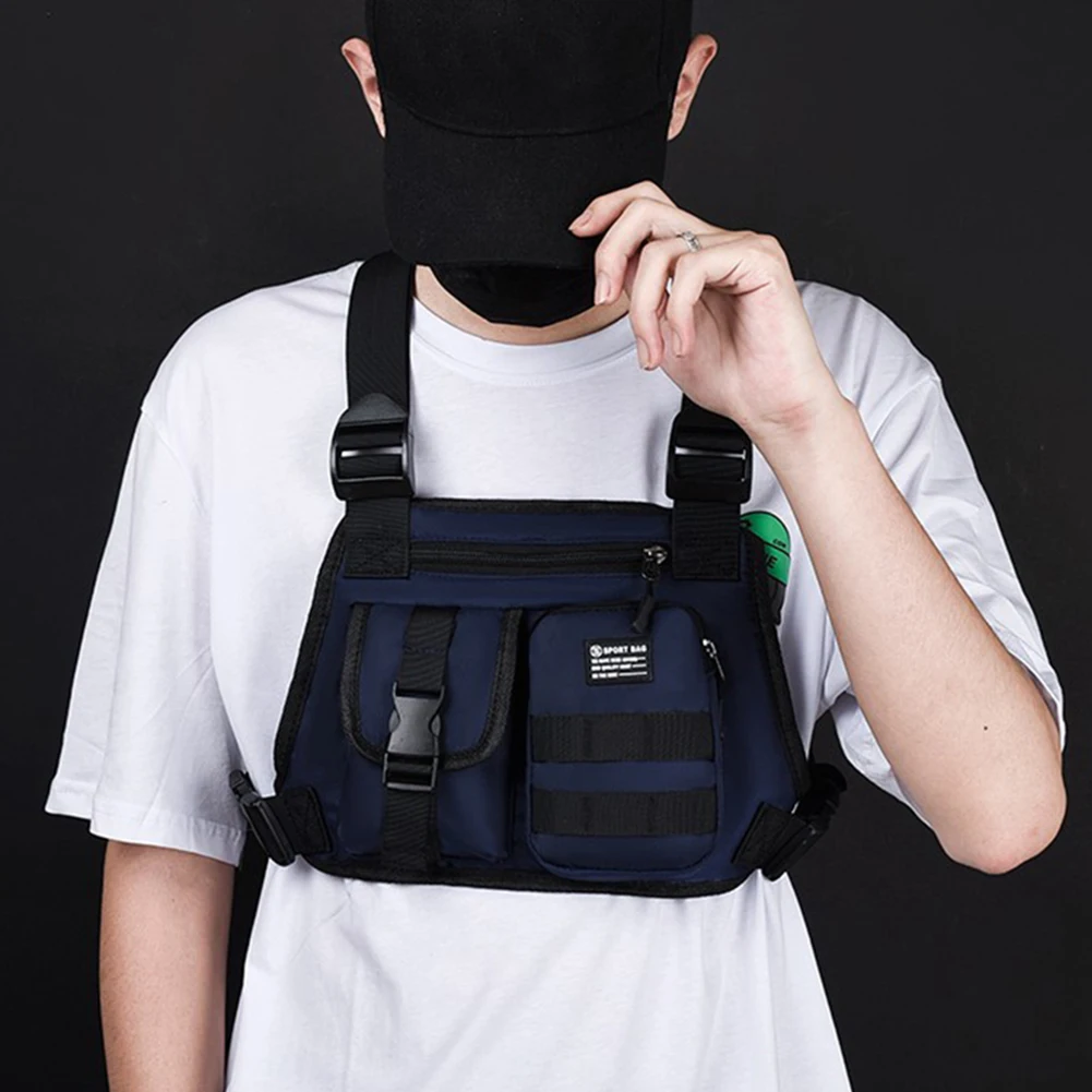 남성용 Molle 체스트 백, 도난 방지 옥스포드 몰 숄더 조끼 백, 조절 가능한 다기능 휴대용 경량 가방, 하이킹 여행용