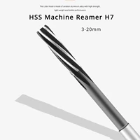 3-20mm HSS Machine Spiral Reamer H7 Rotary Tool Straight Shank Drilling Wood Steel Aluminum Copper Chucking Milling Cutter 1