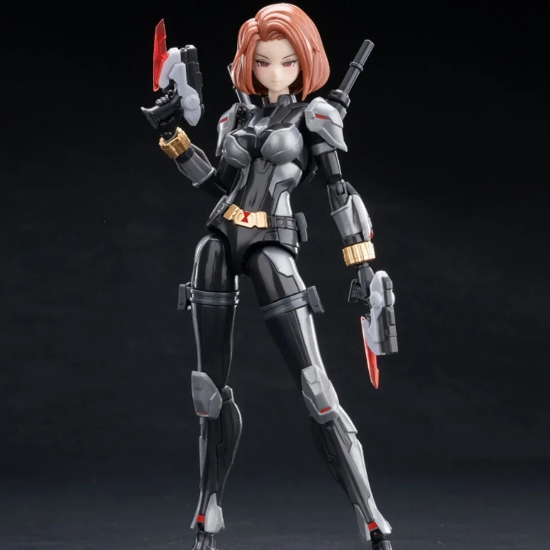 16Cm Black Widow Machine 80057 Marvel Action Figure Avengers Assemblato Un Modello Mobile Mano Creazione Nazionale Mecha