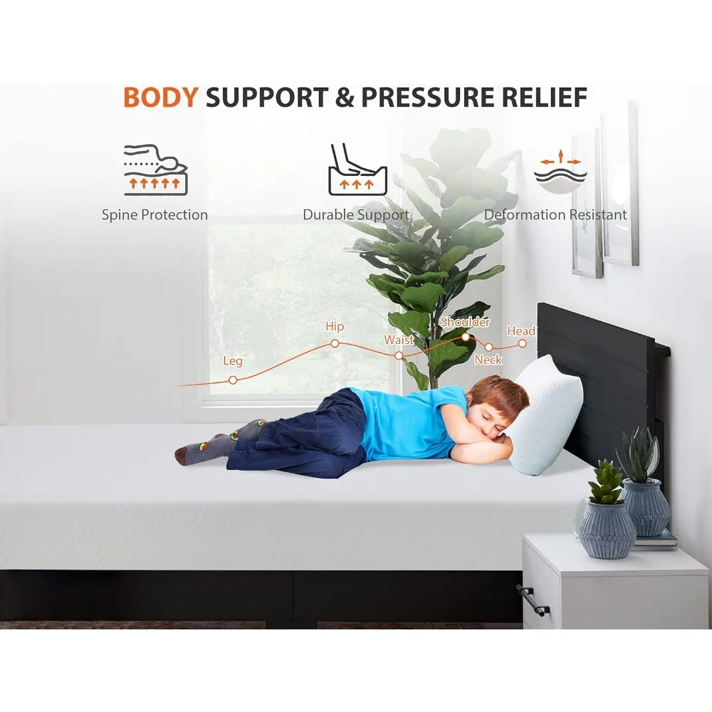 Mattress for Cool Sleep & Pressure Relief,Certipur-Us Certified Memory Foam Mattress,Fiberglass Free Full Size Mattress in a Box 6