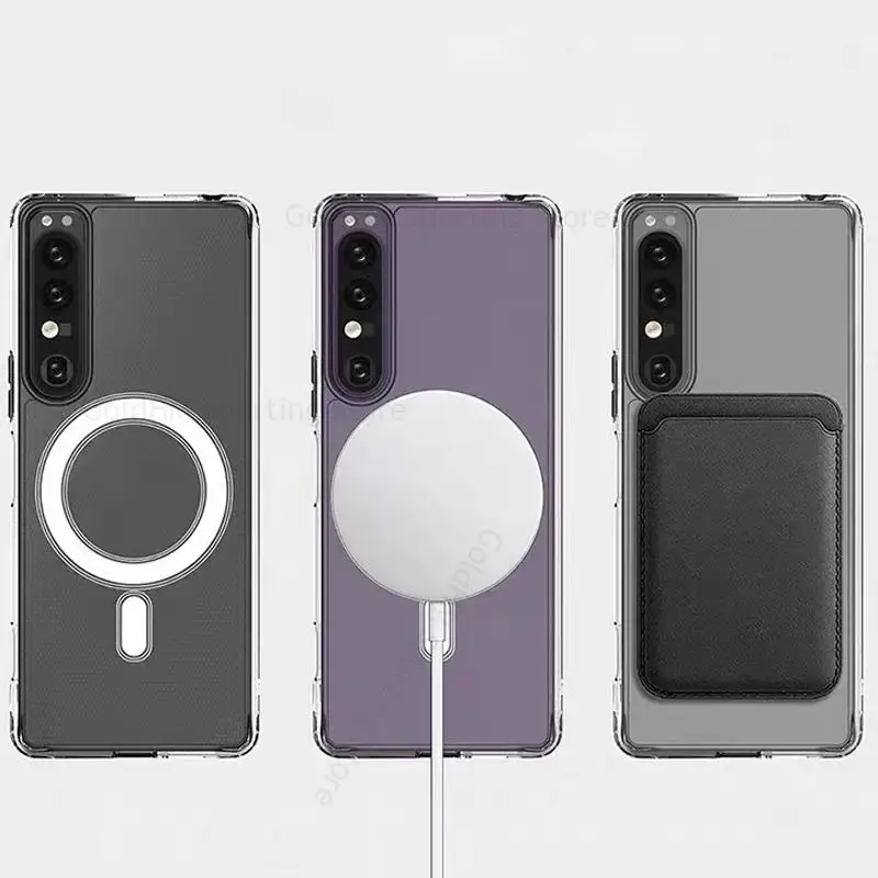Funda For Sony Xperia 10 V For Magsafe Magnetic Transparent Case