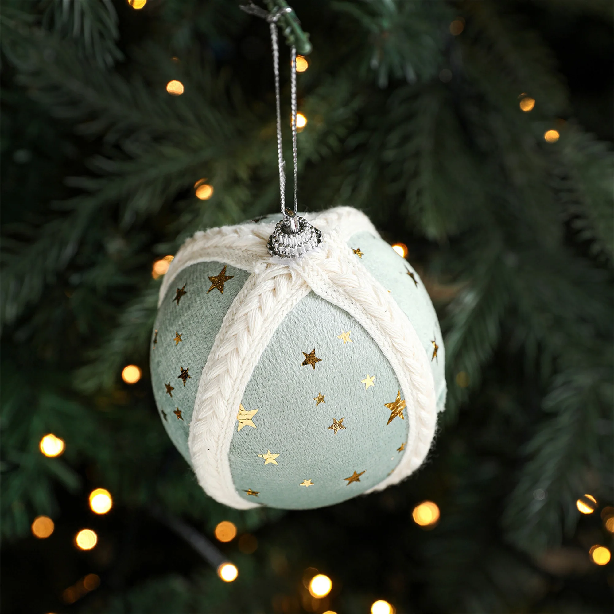 Shimmering Snowflake Christmas Ornaments Set with Glittery Star Design for Festive Holiday Tree Decorations