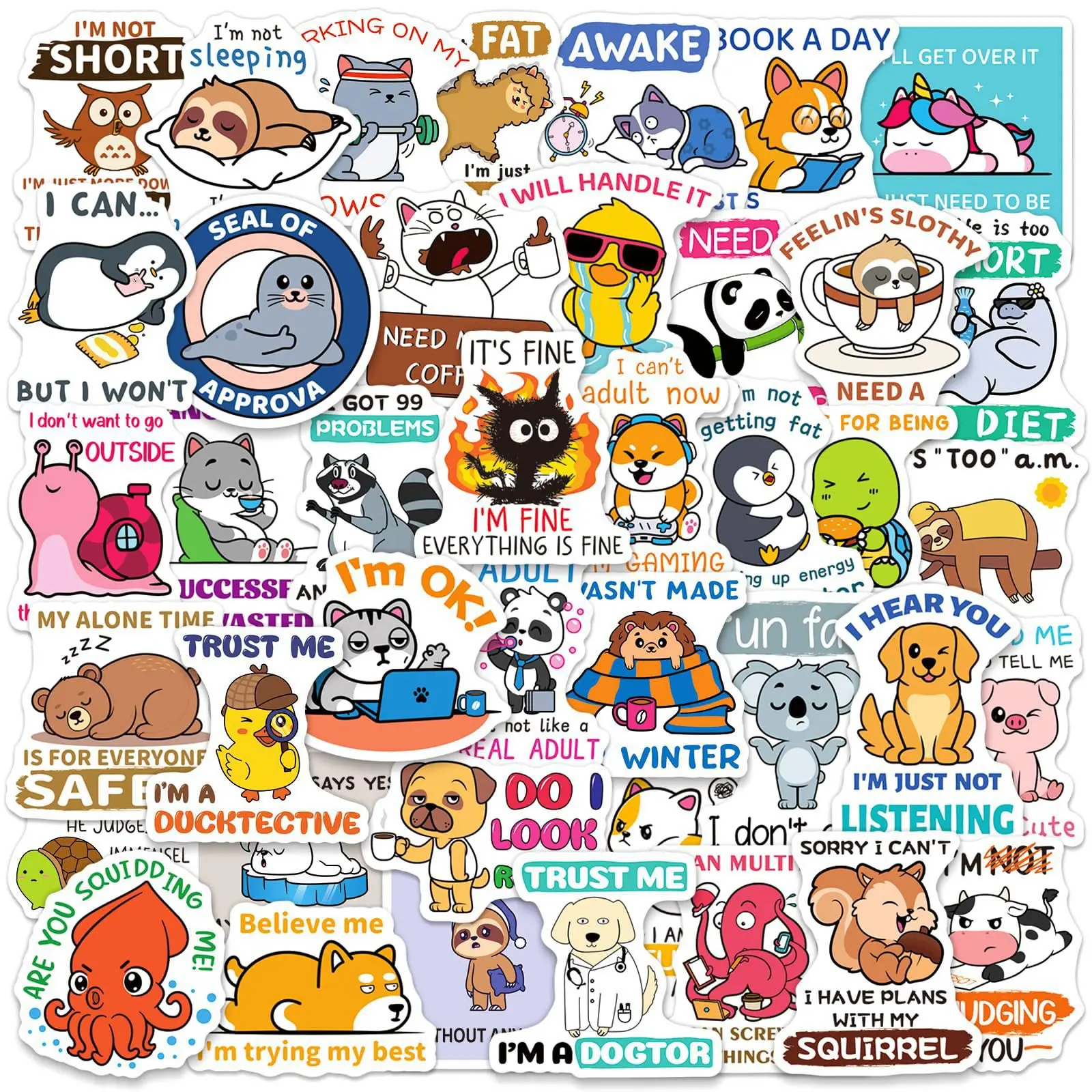 200Pcs Waterproof Funny Quote Stickers Pack - Cool Accessories for Water Bottles, Phones, Laptops, and Cars