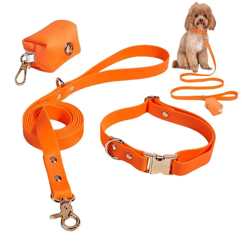 

Puppy Collars Wisedog Dog Collar And Lead Set Adjustable Pet Collars With A Poop Bag Holder For Small Medium Dogs Puppies Pets