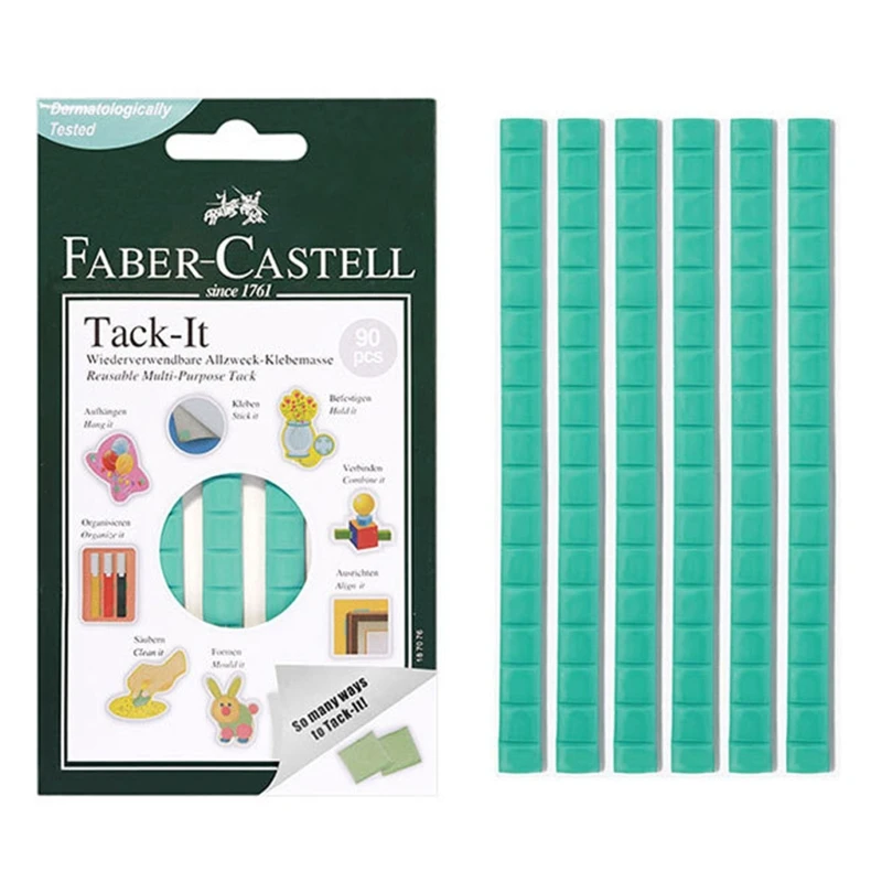 Faber-Castell Tack-It Multipurpose Adhesive, Non-Toxic Reusable & Removable  Adhesive for Home, Office & School (90 pcs Blocks)