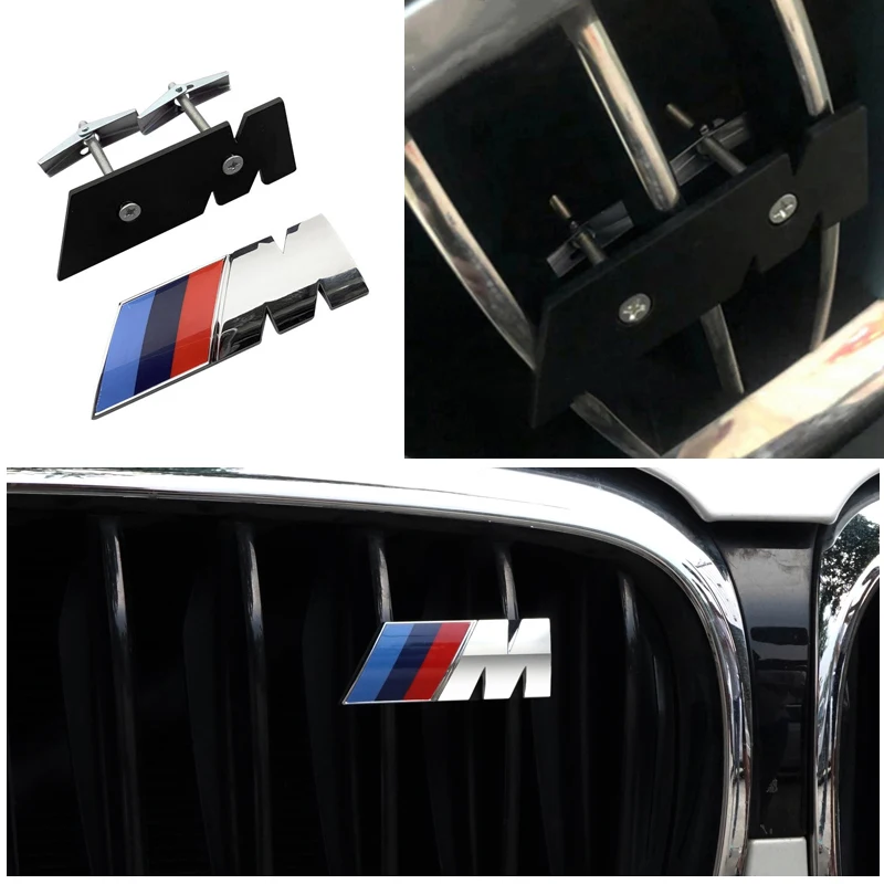 BMW M3 M4 M5 G42 G30 G20 E90 E93 E60 F10 F07 F34 F30 밸브 3D 자동차 전면 그릴 M 배지 엠블럼 장식 액세서리