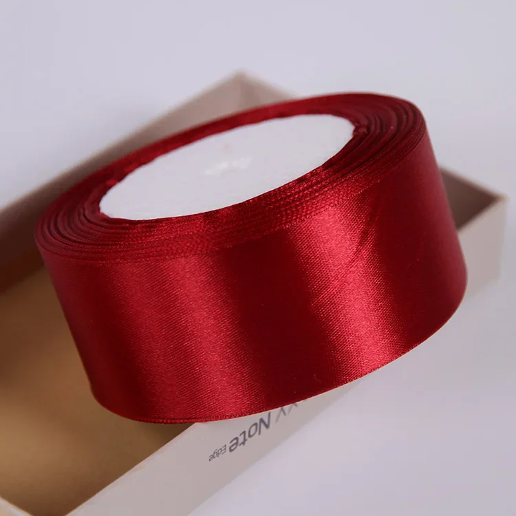 Burgundy Silk Satin Ribbons for Christmas & Wedding Decorations and Gift Wrapping