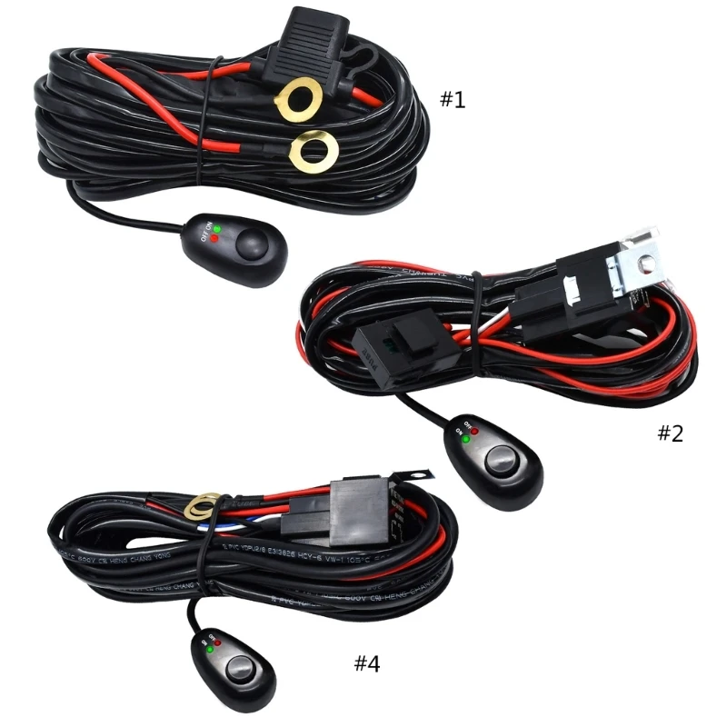 

Motorcycle Fog Light Wiring Harness Lamp Headlamp Wire Cable with 2 Plugs Dropship