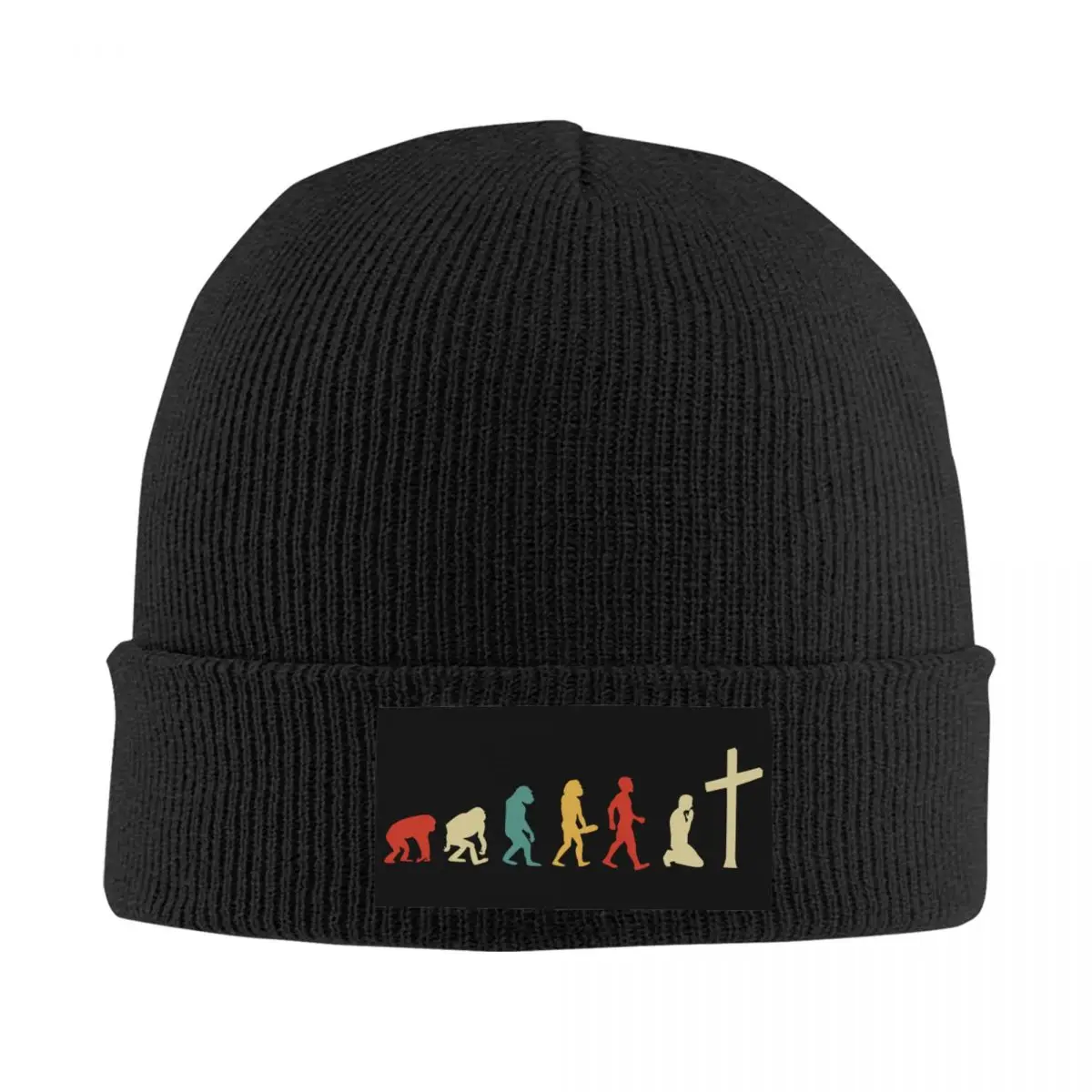 

Jesus Evolution Of Religion Skullies Beanies Caps Streetwear Winter Warm Knit Hats Adult Christian Religious Faith Bonnet Hats