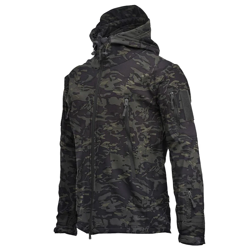 men jacket Outdoor Soft Shell Fleece Men's And Women's Windproof  Waterproof Breathable And Thermal Three In One Youth Hooded fur jacket men