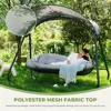 Outdoor Patio Swing Chair 3-Person, 3-Seat Patio Rocking chair, Patio Lounge Chair Swing Set for Porch and Garden 3