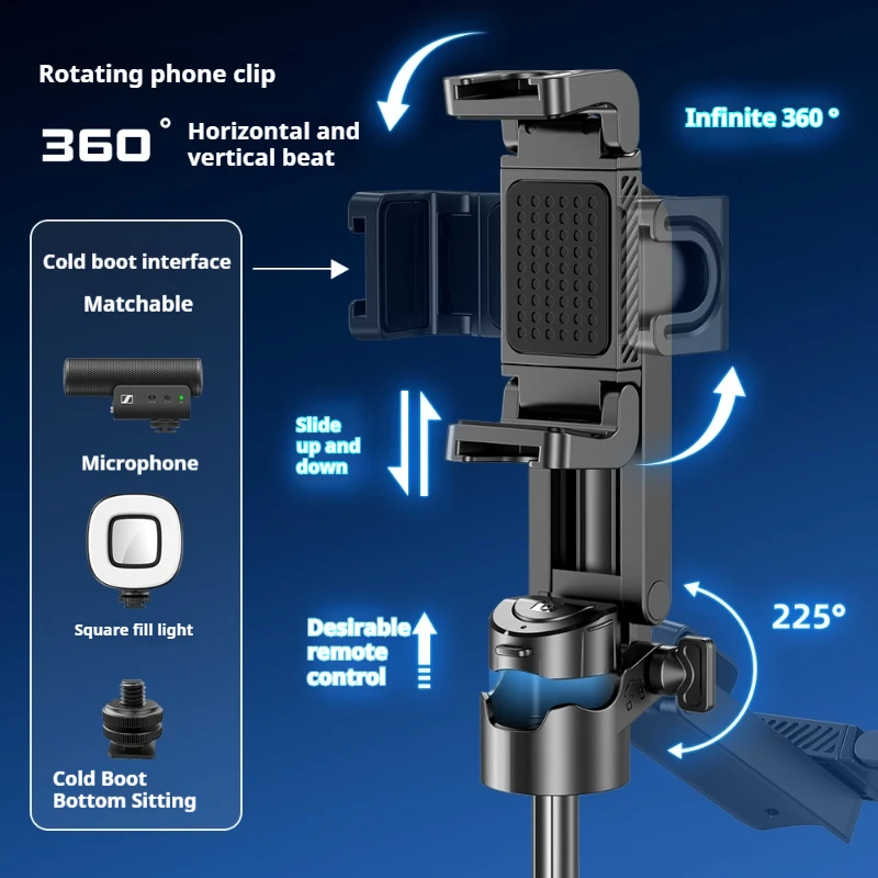 P15 Mini Selfie Stick Tripod 3 in 1 Phone Stand Detachable Remote for Vlog Telescopic Multifunctional Portable
