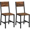 Dining Chair Set of 2, Rustic Wood Chairs with Metal Steel Frame, Easy to Assemble, Comfortable Seat 2