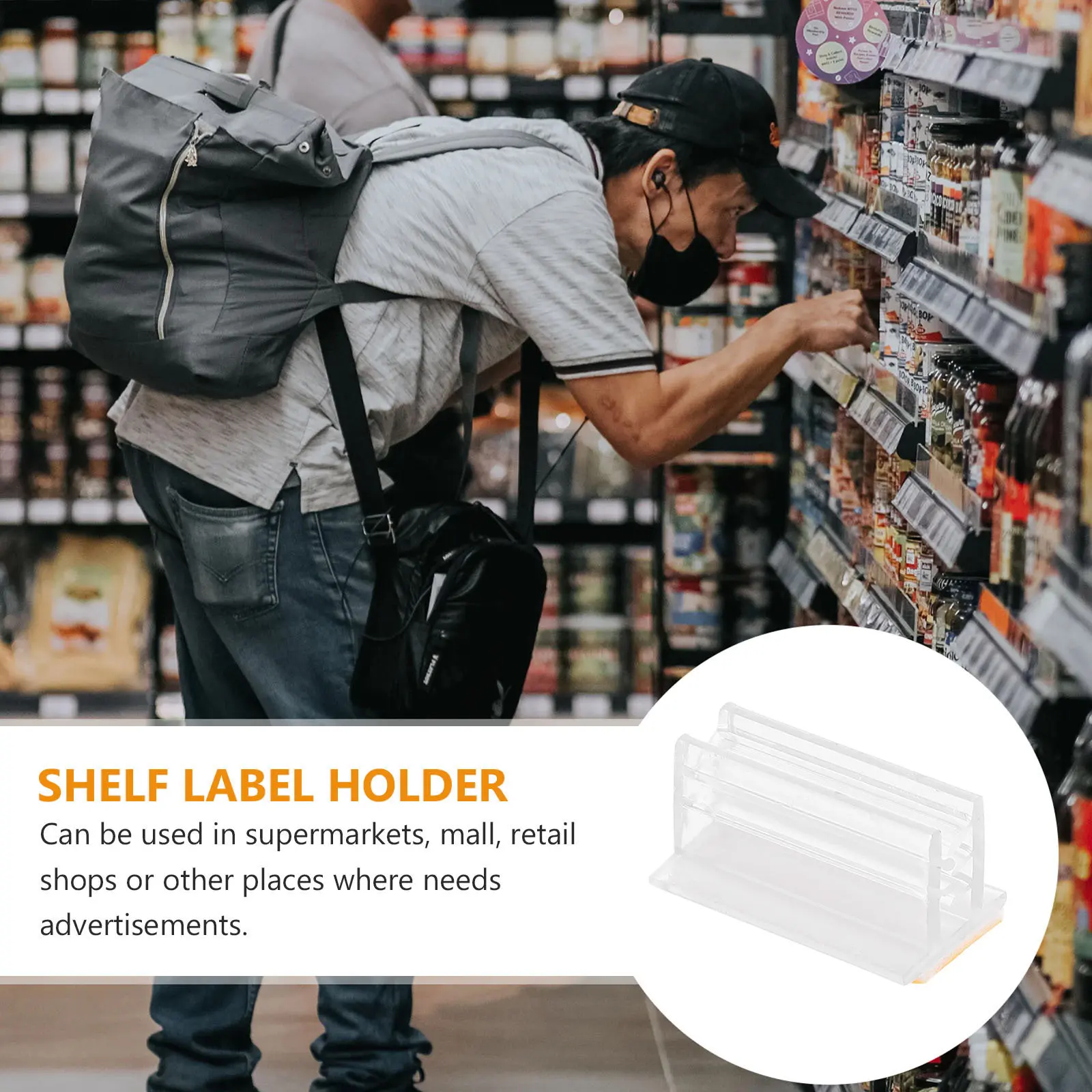 50Pcs 사인 패널 홀더 자체 접착식 미니 재채기 방지 사인 홀더 카드 사진 가격표 테이블 번호 홀더