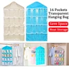 1PC 16 Grid Wall-mounted Clothes Organizer Fabric Closet Bag Storage Rack Mesh Pocket Clear Hanging Over The Wardrobe 1