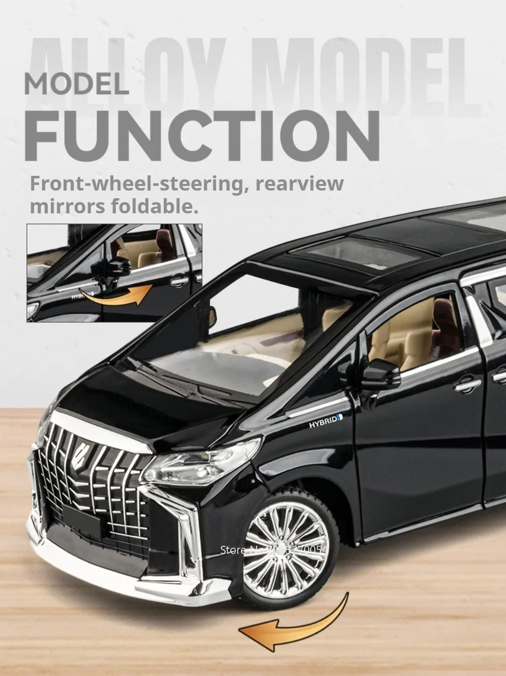 1:24 Alpha S680 Miniaturmodell Spielzeug Druckguss Legierung Auto mit Sound und Licht Rückziehfunktion Automatische Tür Vorderradlenkung Kinder Sammlerstück – Detail 9