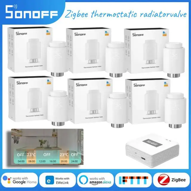 ใหม่ SONOFF ไม่มีเสียงรบกวนสมาร์ท TRVs Zigbee วาล์วหม้อน้ํา Thermostatic TRVZB ล็อคเด็กเครื่องทําความร้อนอุณหภูมิควบคุม TRV Alexa ZHA MQTT 1