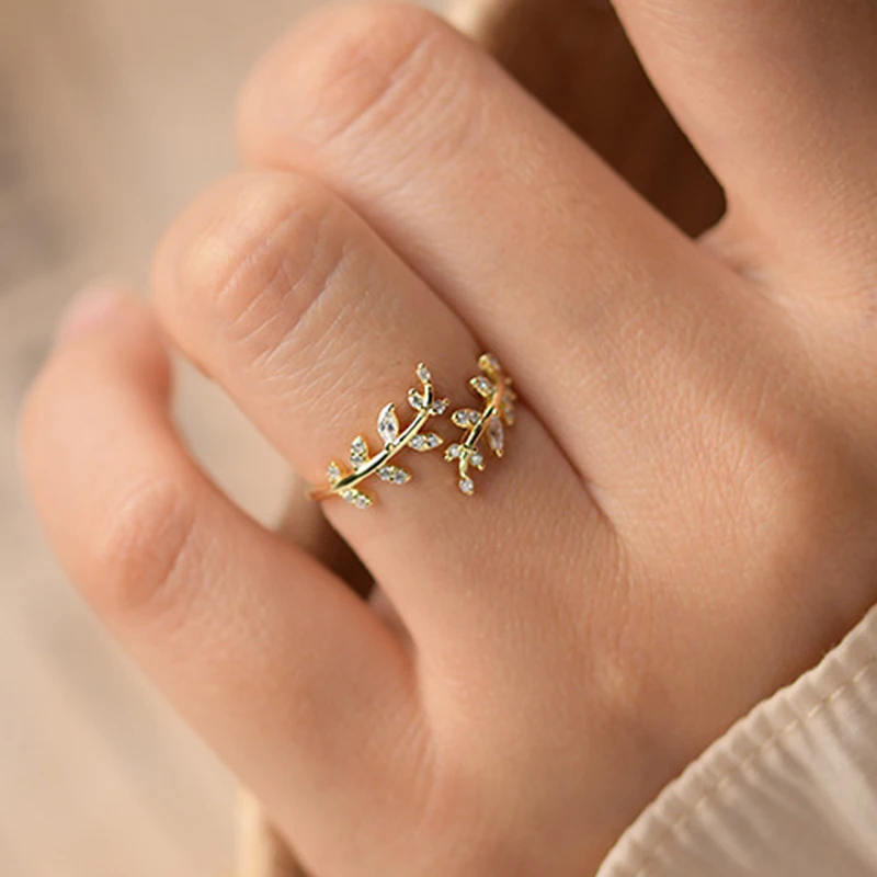 Elegant Adjustable Sterling Silver Zircon Open Ring