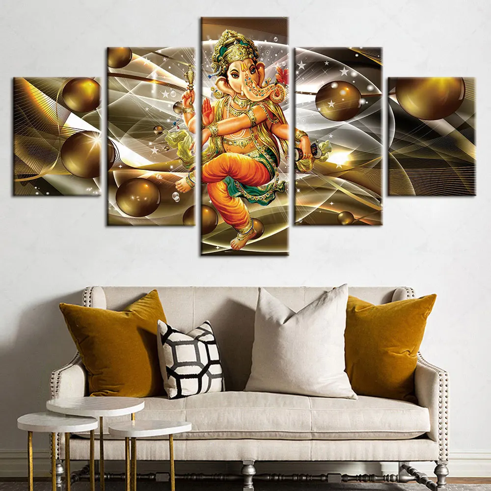 

Artsailing Indian Religion Home Decor Modular Picture Modern Printed 5 Pieces Poster For Living Room Wall Art Framework Unframed
