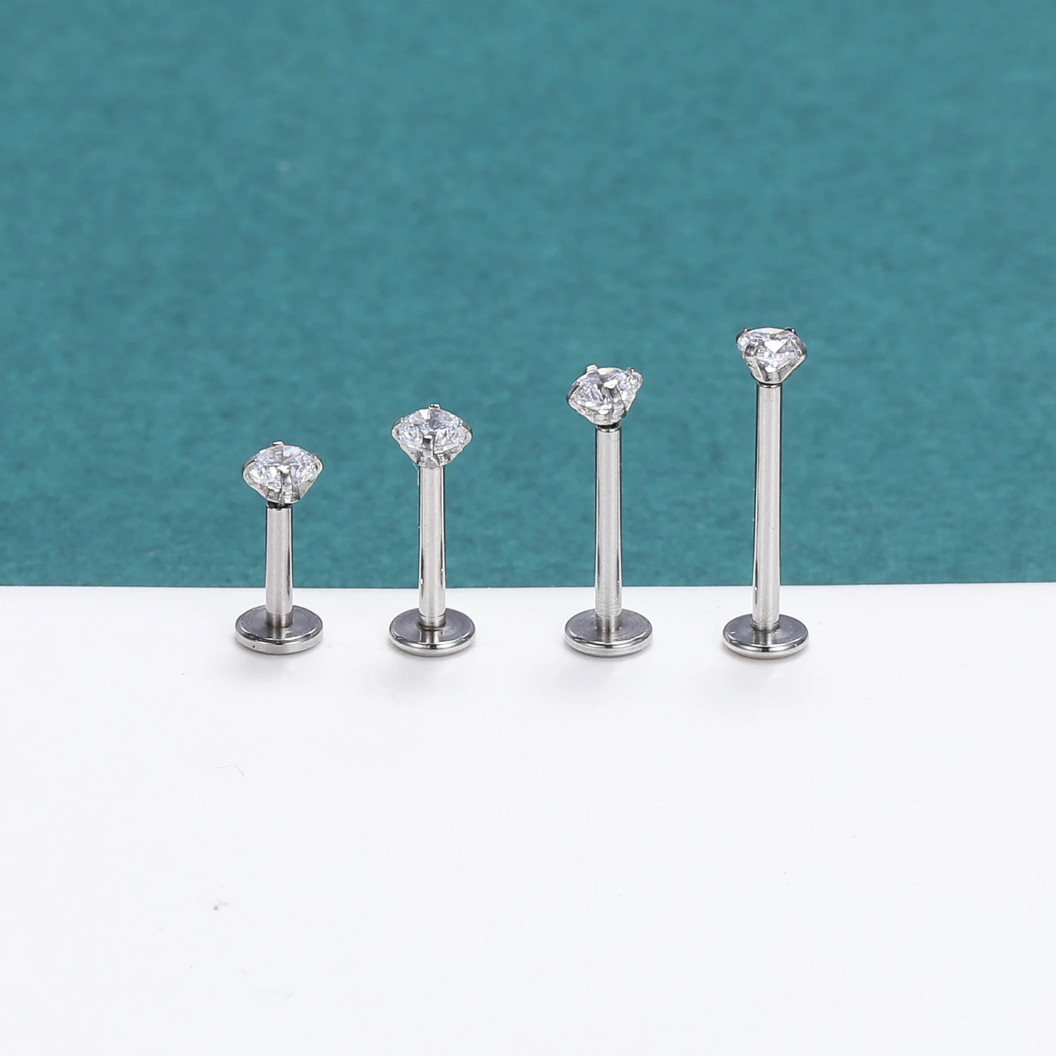 ZS 16/18/20G Zircon Lip Studs for Women Body Piercing Jewelry Stainless Steel Helix Conch Earrings 5PCS Nose Stud Piercings Men